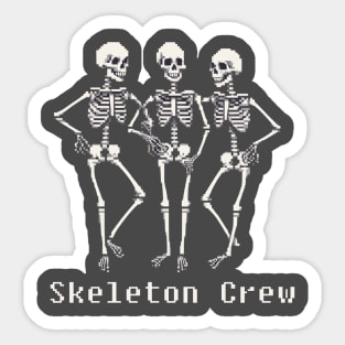 Skeleton crew pixel Halloween design Sticker